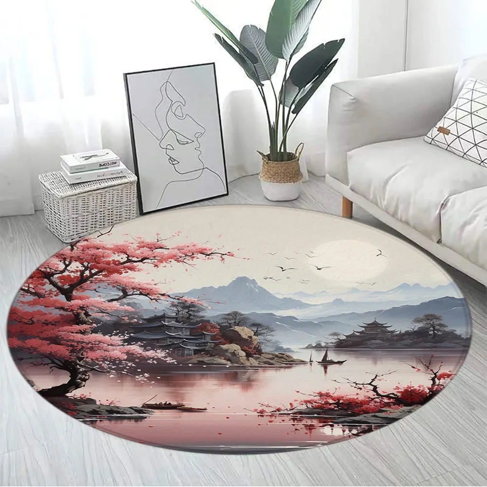 Okrągły dywan z japońskim koim – Japanese Home Textiles recenzja i cena